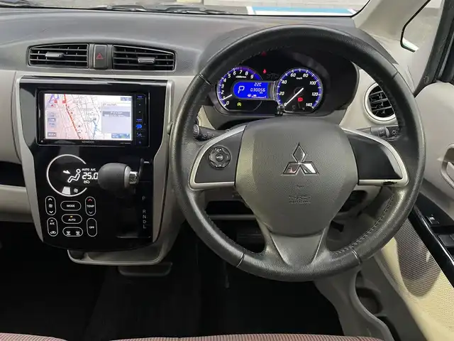 三菱 ｅＫワゴン T　セーフティPKG 広島県 2016(平28)年 3万km ウィーターブルーM 社外ナビ/CD/DVD/DTV/Bluetooth/全方位カメラ/シートヒーター/アイドリングストップ/スマートキー/プッシュスタート/純正フロアマット/オートライト/オートハイビーム