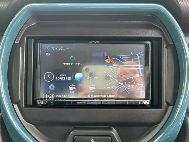 スズキ ハスラー HYBRID X 三重県 2020(令2)年 12.3万km オフブルーM 登録時122/478km/社外ナビ(91000310)/ＦＭ／ＡＭ／ＤＶＤ／ｉＰｏｄ／Ｂｌｕｅｔｏｏｔｈ／フルセグＴＶ/ドライブレコーダー/ビルトインＥＴＣ/シートヒーター/レーンキープアシスト/パーキングアシスト/プリクラッシュ/禁煙車/アイドリングストップ/横滑り防止装置/純正フロアマット/ハンズフリー/プッシュスタート/AUTOライト(LED)/フォグランプ(LED)/盗難防止装置/電格ミラー/ドアバイザー/シートエアバッグ