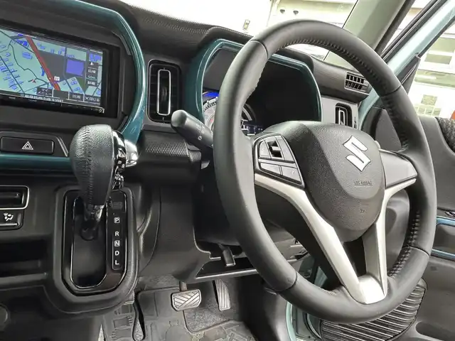 スズキ ハスラー HYBRID X 三重県 2020(令2)年 12.3万km オフブルーM 登録時122/478km/社外ナビ(91000310)/ＦＭ／ＡＭ／ＤＶＤ／ｉＰｏｄ／Ｂｌｕｅｔｏｏｔｈ／フルセグＴＶ/ドライブレコーダー/ビルトインＥＴＣ/シートヒーター/レーンキープアシスト/パーキングアシスト/プリクラッシュ/禁煙車/アイドリングストップ/横滑り防止装置/純正フロアマット/ハンズフリー/プッシュスタート/AUTOライト(LED)/フォグランプ(LED)/盗難防止装置/電格ミラー/ドアバイザー/シートエアバッグ