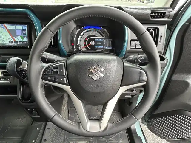 スズキ ハスラー HYBRID X 三重県 2020(令2)年 12.3万km オフブルーM 登録時122/478km/社外ナビ(91000310)/ＦＭ／ＡＭ／ＤＶＤ／ｉＰｏｄ／Ｂｌｕｅｔｏｏｔｈ／フルセグＴＶ/ドライブレコーダー/ビルトインＥＴＣ/シートヒーター/レーンキープアシスト/パーキングアシスト/プリクラッシュ/禁煙車/アイドリングストップ/横滑り防止装置/純正フロアマット/ハンズフリー/プッシュスタート/AUTOライト(LED)/フォグランプ(LED)/盗難防止装置/電格ミラー/ドアバイザー/シートエアバッグ