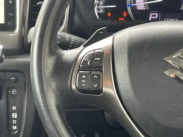 スズキ スペーシア カスタム Z ターボ 佐賀県 2017(平29)年 6.6万km ブリスクブルーM 衝突軽減ブレーキ/クルーズコントロール/車線逸脱警報/純正ナビ/・TV/CD/DVD/BT/アラウンドビューモニター/前方ドライブレコーダー(DRV-240)/純正15インチAW/運転席ヒートシーター/パドルシフト/ワンタッチパワースライド/LEDヘッドライト/オートライト/ETC/プッシュスタート/フロアマット/スペアキー×1/取扱説明書/保証書