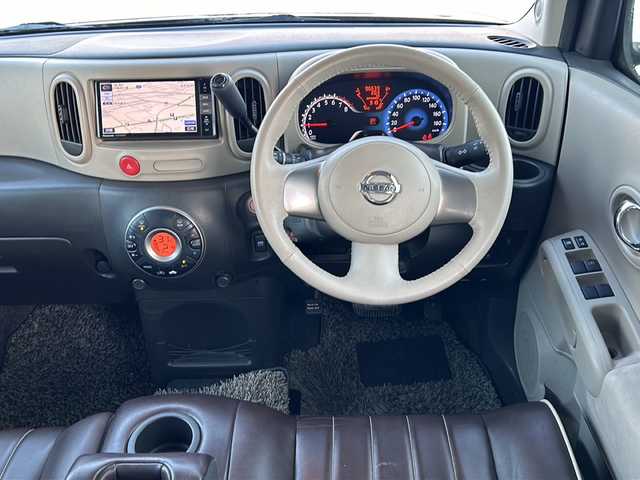 日産 キューブ こだわりセレクション 山形県 2014(平26)年 9.7万km ビターショコラ 2トーン 禁煙車/社外SDナビ/（AM/FM/TV/CD/DVD/SD/iPod）/アイドリングストップ/純正フロアマット/レザーシート/オートライト/電動格納ミラー/フォグランプ