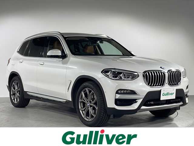 ＢＭＷ Ｘ３ xDrive20d Xライン 福岡県 2021(令3)年 2.4万km ミネラルホワイト ・純正メーカーナビ　/（ＡＭ　ＦＭ　ＢＴ9/・フルセグTV　/・ＥＴＣ　/・バックカメラ　/・全方位カメラ　/・前後ドラレコ　/・ＢＳＭ　/・クルコン/・横滑り防止　/・レーンキープアシスト　/・前後コーナーセンサー/・パワーバックドア　/・パーワーシート　/・シートメモリー　/・革巻きステアリング/・純正フロアマット/・純正19インチアルミ/・オートライト/・オートハイビーム