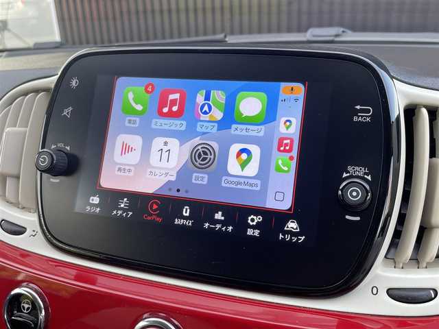 フィアット ５００ 1．2 ポップ 福岡県 2021(令3)年 4.5万km 赤 クルーズコントロール/Ｕ－ｕｃｏｎｎｅｃｔ　/Ａｐｐｌｅｃａｒｐｌａｙ/ａｎｄｒｏｉｄａｕｔｏ　/Ｂｌｕｅｔｏｏｔｈ　/バックカメラ　/白ハーフレザーシート　/ステアリングスイッチ　/スペアタイヤ　/新車保証書/ＥＴＣ