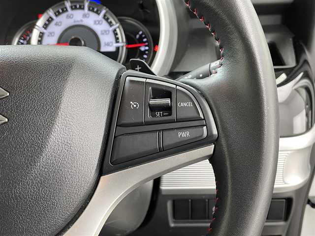 スズキ スペーシア カスタム HYBRID XS ターボ 滋賀県 2019(令1)年 3.5万km ピュアホワイトP 禁煙車/社外ナビ/（CD/DVD/Bluetooth/フルセグTV)/バックカメラ/ビルトインETC/前方ドライブレコーダー/両側パワースライドドア/ハーフレザーシート/運転席シートヒーター/リアソナー /クルーズコントロール/デュアルセンサーブレーキサポート/車線逸脱警報/LEDヘッドライト/オートライト/オートマチックハイビーム/アイドリングストップ/プッシュスタート/スマートキー/パドルシフト