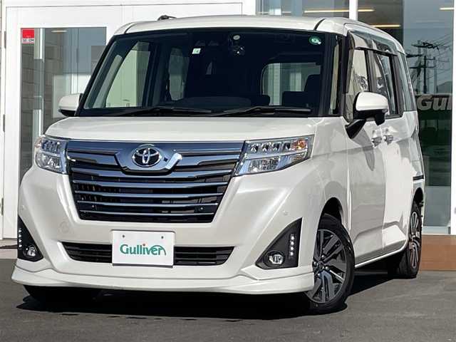 トヨタ ルーミー カスタムG 道央・札幌 2020(令2)年 8.3万km パールホワイトⅢ ・４WD/・純正SDナビ/　CD・SD・AUX・Bluetooth/・ワンセグTV/・バックカメラ/・衝突軽減ブレーキ/・レーンキープアシスト/・横滑り防止装置/・アイドリングストップ/・クルーズコントロール/・ビルトインETC/・前後ドライブレコーダー/・両側パワースライドドア/・LEDヘッドライト/・フォグランプ/・寒冷地仕様/・ドアバイザー/・プッシュスタート/・ウィンカーミラー/・スマートキー/・純正１４インチアルミホイール/・純正フロアマット/・取扱説明書/・スペアキー