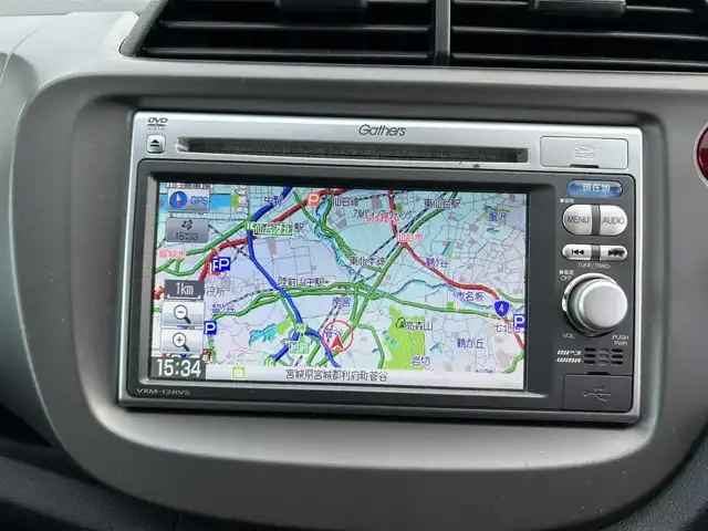 ホンダ フィット G 宮城県 2012(平24)年 12.3万km クリスタルブラックパール 純正ナビ（VXM-128VS）/リモコンキー/ワンセグTV/純正フロアマット/純正ホイールキャップ