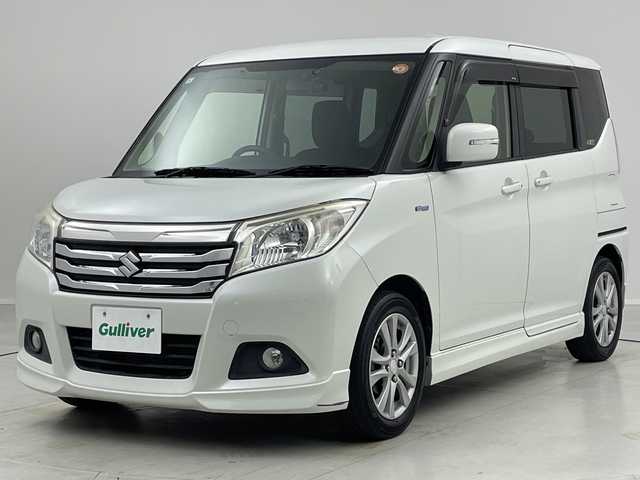 スズキ ソリオ HV MZ Dカメラ ブレーキS 茨城県 2017(平29)年 5.1万km ピュアホワイトP ワンオーナー/純正ナビ/BTオーディオ/フルセグテレビ/CD/DVD/ETC/クルーズコントロール/オートライト/フォグランプ/純正フロアマット/純正15インチAW/純正ドアバイザー/スマートキープッシュスタート/スタッドレスタイヤあり