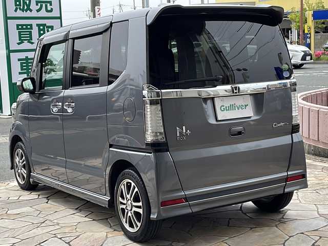 ホンダ Ｎ ＢＯＸ カスタム G ターボ Aパッケージ 静岡県 2014(平26)年 8.5万km ポリッシュドメタルメタリック 社外メモリナビ/・CD/・DVD/・Bluetooth/・フルセグTV/主要装備/・両側パワスラ/・クルコン/・バックカメラ/・ETC/・MTモード付/・前方ドラレコ/・純正フロアマット/・フォグランプ