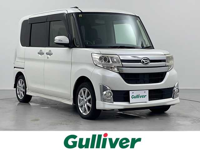 ダイハツ タント カスタム X 岐阜県 2014(平26)年 11.3万km パールホワイトⅢ ・KENWOODナビ　MDV-D403W/Bluetooth/ワンセグTV/CD/DVD/・バックカメラ/・左側パワースライドドア/・スマートキー/・プッシュスタt－ト/・オートLEDライト/・フォグライト/・ETC/・純正１４インチアルミホイール/・電動格納ミラー