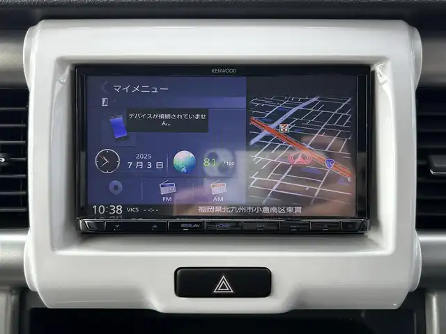 スズキ ハスラー G 福岡県 2018(平30)年 5.9万km フェニックスレッドパール/ブルーイッシュブラックパール 純正メモリナビ【KXM-W503】/　（AM/FM/CD/DVD/Bluetooth/フルセグTV）/バックカメラ/スズキセーフティサポート/・デュアルカメラブレーキサポート/・誤発進抑制機能/・車線逸脱警報/・ふらつき警報/・先行車発進お知らせ機能/横滑り防止機能/アイドリングストップ/シートヒーター（D/N）/ベンチシート/フルフラットシート/前後ドライブレコーダー【ZDR035】/純正フロアマット/ISOFIX/ドアバイザー/電源ソケット×1/スペアキー×1/保証書/取扱説明書