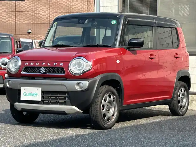 スズキ ハスラー G 福岡県 2018(平30)年 5.9万km フェニックスレッドパール/ブルーイッシュブラックパール 純正メモリナビ【KXM-W503】/　（AM/FM/CD/DVD/Bluetooth/フルセグTV）/バックカメラ/スズキセーフティサポート/・デュアルカメラブレーキサポート/・誤発進抑制機能/・車線逸脱警報/・ふらつき警報/・先行車発進お知らせ機能/横滑り防止機能/アイドリングストップ/シートヒーター（D/N）/ベンチシート/フルフラットシート/前後ドライブレコーダー【ZDR035】/純正フロアマット/ISOFIX/ドアバイザー/電源ソケット×1/スペアキー×1/保証書/取扱説明書