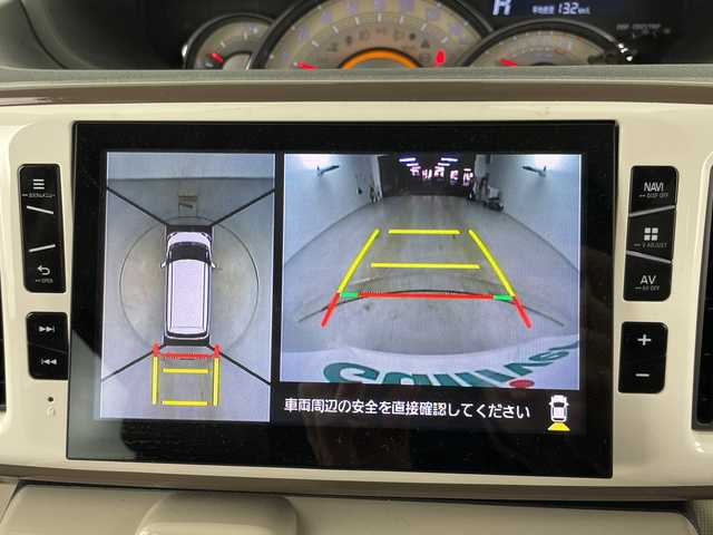 ダイハツ ムーヴ キャンバス G メイクアッフ SA Ⅱ 愛知県 2017(平29)年 1.8万km パールホワイトⅢ/ナチュラルベージュマイカメタリック 2トーン 禁煙車/純正8インチナビ/(Bluetooth/CD/DVD/SD/USB/HDMI/フルセグTV 品番:NSZP-X67D)/全方位カメラ/(バックカメラ)/衝突軽減ブレーキ/レーンキープアシスト/後部コーナーセンサー/ETC/両側パワースライドドア/アイドリングストップ/スマートキー/プッシュスタート/LEDヘッドライト/オートライト/フロントフォグランプ/純正フロアマット/ベンチシート