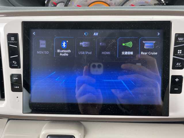 ダイハツ ムーヴ キャンバス G メイクアッフ SA Ⅱ 愛知県 2017(平29)年 1.8万km パールホワイトⅢ/ナチュラルベージュマイカメタリック 2トーン 禁煙車/純正8インチナビ/(Bluetooth/CD/DVD/SD/USB/HDMI/フルセグTV 品番:NSZP-X67D)/全方位カメラ/(バックカメラ)/衝突軽減ブレーキ/レーンキープアシスト/後部コーナーセンサー/ETC/両側パワースライドドア/アイドリングストップ/スマートキー/プッシュスタート/LEDヘッドライト/オートライト/フロントフォグランプ/純正フロアマット/ベンチシート