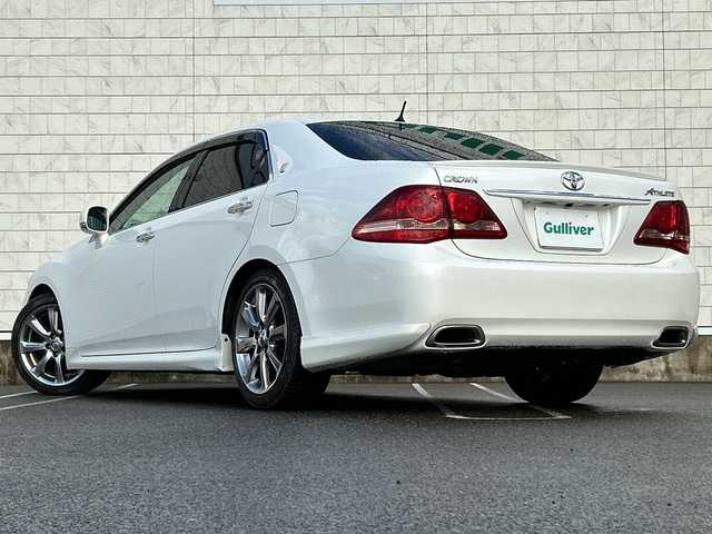 トヨタ クラウン アスリート 新潟県 2008(平20)年 3.5万km ホワイトパールクリスタルシャイン 横滑り防止/革巻きステアリング/ETC/バックカメラ/クルーズコントロール/パワーシート（DN席）/純正ナビ/（フルセグ、Bluetooth、CD/DVD、AM/FM）/HIDヘッドライト/フォグランプ/オートライト/オートマチックハイビーム/スマートキー/スペアキー/純正エアロパーツ/純正フロアマット/純正アルミホイール