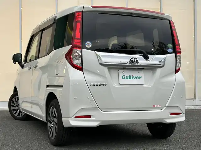 トヨタ ルーミー カスタムG 福岡県 2019(令1)年 2万km パールホワイトⅢ ・ECLIPSEナビ（フルセグ・DVD・CD・Bluetooth）/・バックカメラ/・両側パワースライドドア/・純正ドライブレコーダー（取扱説明書あり）/・ETC/・クルーズコントロール/・トヨタクリアランスソナー/・横滑り防止装置/・オートマチックハイビーム/・衝突軽減システム/・D/N席シートヒーター/・リヤシート格納/・シートバックテーブル（D/N席）/・電動格納ミラー/・純正サンシェード/・純正ドアバイザー/・ISOFIX/・取扱説明書/・保証書