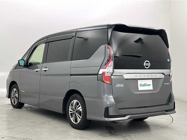日産 セレナ e－パワー ハイウェイスター V 宮城県 2021(令3)年 2.6万km ダークメタルグレー/ダイヤモンドブラック プロパイロット/エマージェンシーブレーキ/側方支援/ブラインドスポットモニター/デジタルインナーミラー/全周囲カメラ/純正10インチSDナビ/・BT.CD.DVD.SD.USB.HDMI.ブルーレイ/フルセグTV/純正フリップダウンモニター/両側パワースライドドア/ハンズフリースライドドア/合皮シート/前席シートヒーター/ステアリングヒーター/ステアリングスイッチ/プッシュスタート/スマートキー×2/ETC/ドライブレコーダー（F）/電動パーキングブレーキ/LEDヘッドライト/LEDフォグライト/純正フロアマット/純正15インチAW/ロールサンシェード/シートバックテーブル/ドアバイザー