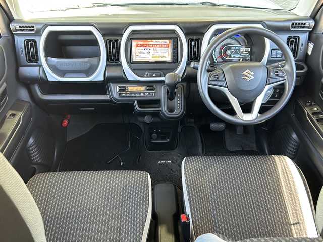 スズキ ハスラー HYBRID G 静岡県 2022(令4)年 1.3万km オフブルーM 安全装備/・デュアルセンサーブレーキサポート/・コーナーセンサー/・レーンキープアシスト/社外ナビ/・CD/DVD/Bluetooth/FM/AM/フルセグTV/主要装備/・シートヒーター　/・コーナーセンサー　/・レーザークルーズコントロール　/・アイドリングストップ　/・レーンキープ　/・ステアリングリモコン　/・スマートキー　/・純正フロアマット　/・プッシュスタート　/・純正アルミホイール