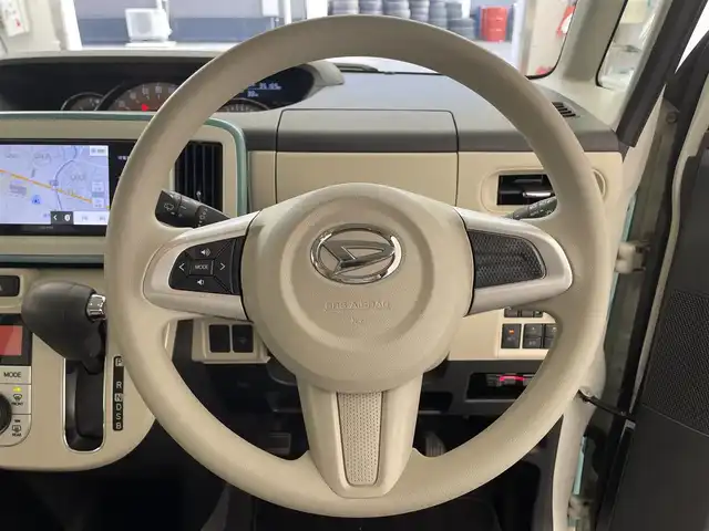 ダイハツ ムーヴ キャンバス G メイクアップ VS SAⅢ 大阪府 2021(令3)年 3.6万km パールホワイトⅢ/ファインミントメタリック 2トーン 社外７インチナビ/Bluetooth/CD/DVD/フルセグ/両側電動スライド/全方位カメラ/LEDヘッドライト/オートライト/オートハイビーム/ドラレコ（前後）/ETC/リアソナー/シートヒーター（D席）/衝突軽減/純正マット/バイザー/プッシュスタート/スマートキー/ステアリングリモコン