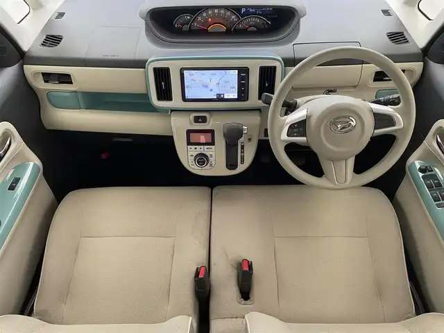 ダイハツ ムーヴ キャンバス G メイクアップ VS SAⅢ 大阪府 2021(令3)年 3.6万km パールホワイトⅢ/ファインミントメタリック 2トーン 社外７インチナビ/Bluetooth/CD/DVD/フルセグ/両側電動スライド/全方位カメラ/LEDヘッドライト/オートライト/オートハイビーム/ドラレコ（前後）/ETC/リアソナー/シートヒーター（D席）/衝突軽減/純正マット/バイザー/プッシュスタート/スマートキー/ステアリングリモコン