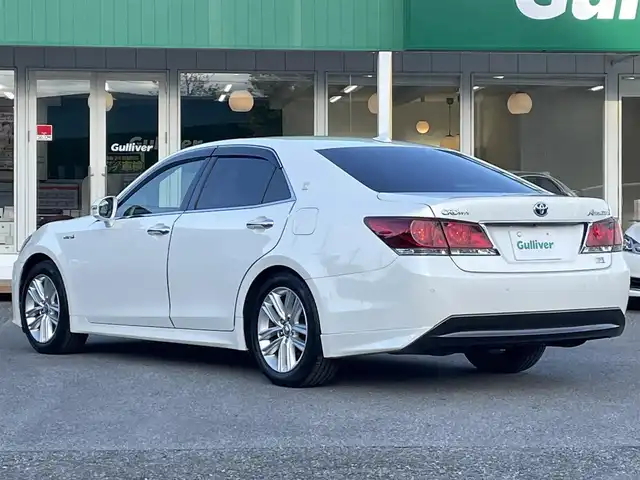 トヨタ クラウン ハイブリッド アスリートS 千葉県 2013(平25)年 7.2万km ホワイトパールクリスタルシャイン プリクラッシュセーフティー/インテリジェントクリアランスソナー/純正メーカーオプションHDDナビ/・CD/DVD/MSV/Bluetooth/フルセグTV/バックカメラ/レーダークルーズコントロール/前席パワーシート/前席シートヒーター/ステアリングヒーター/前後コーナーセンサー/スマートキー/純正キセノンヘッドライト/フォグランプ/純正ドライブレコーダー/ビルトインETC/純正17インチアルミホイール/本革巻きステアリング/ドアバイザー/サイド＆カーテンエアバッグ/新車時保証書＆取扱説明書