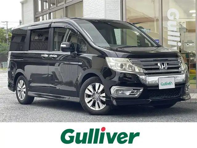 ホンダ ステップワゴン スパーダ Z インターナビセレ 神奈川県 2012(平24)年 9.2万km プレミアムスパークルブラックパール 純正HDDインターナビ/ DVD/CD/HDD/FM/AM/バックカメラ/ビルトインETC/クルーズコントロール/両側パワースライドドア/スマートキー/純正フロアマット/オートライト/HIDヘッドライト/フォグランプ/純正１６インチAW/ドアバイザー/保証書/取扱説明書