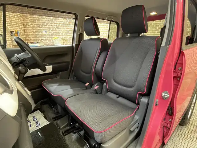 スズキ ハスラー G 岩手県 2015(平27)年 4.2万km キャンディピンクメタリック/ホワイト2トーンルーフ ４WD/レーダーブレーキサポート/横滑り防止装置/アイドリングストップ/ヒルディセントコントロール/グリップコントロール/シートヒーター/ヘッドライトレベライザー/CDオーディオ/オートエアコン/ベンチシート/助手席アンダーボックス/純正フロアマット/社外14インチアルミホイール/フォグランプ/ドアバイザー