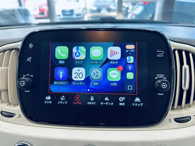 フィアット ５００ 1．2 カルト 大阪府 2022(令4)年 1.2万km 白 純正ディスプレイオーディオ/applecarplay/USB/Bluetooth/リモコンキー/純正フロアマット/ETC/14インチホイール/アイドリングストップ/クルーズコントロール/盗難防止