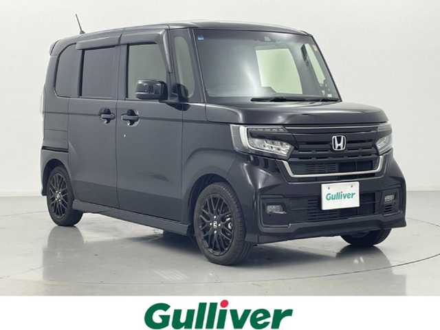 ホンダ Ｎ ＢＯＸ カスタム L ターボ スタイル+ブラック 熊本県 2022(令4)年 1.6万km クリスタルブラックパール 純正ナビ（ＣＤ・ＤＶＤ・フルセグ・ＢＴ・ＳＤ・ＵＳＢ）/バックカメラ　/社外前後ドライブレコーダー　/ビルトインＥＴＣ　/両側パワースライドドア　/後ろのみコーナーセンサー　/前席シートヒーター/ホンダセンシング/・衝突軽減ブレーキ/・レーンキープアシスト/・先行車発進お知らせ機能/・路外逸脱制御機能/・標識認識機能/・レーダークルーズコントロール/横滑り防止/パドルシフト/ハーフレザーシート/純正フロアマット/純正１５インチAW/オートライト/LEDヘッドライト/フォグライト/スマートキー/プッシュスタート/スペアキー1本/保証書/取扱説明書