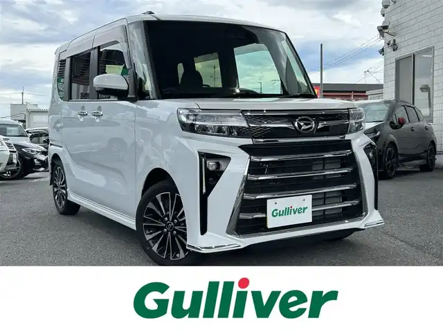 ダイハツ タント カスタム RS 奈良県 2023(令5)年 0.6万km シャイニングホワイトパール ワンオーナー/シートヒーター/ハーフレザー/ドラレコ/ビルドインETC/両側パワースライド/オートライト/LEDライト/フルセグTV/アイドリングストップ/バックカメラ/コーナーセンサー/純正ナビ/取扱説明書/保証書