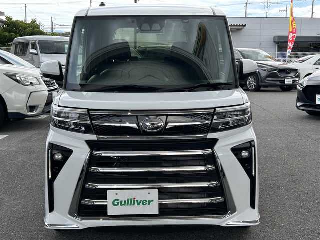 ダイハツ タント カスタム RS 奈良県 2023(令5)年 0.6万km シャイニングホワイトパール ワンオーナー/シートヒーター/ハーフレザー/ドラレコ/ビルドインETC/両側パワースライド/オートライト/LEDライト/フルセグTV/アイドリングストップ/バックカメラ/コーナーセンサー/純正ナビ/取扱説明書/保証書
