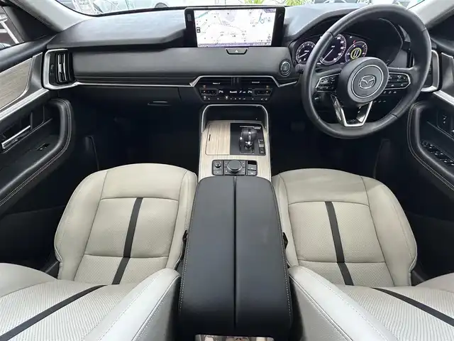マツダ ＣＸ－６０ 25S Lパッケージ 東京都 2025(令7)年 0.2万km ロジウムホワイトプレミアムメタリック 外部検査済み/純正ナビ/フルセグTV/Bluetoothオーディオ/全方位カメラ/ETC/前後ドライブレコーダー/レザーシート(グレージュ)/前席パワーシート／全席シートヒーター/LEDヘッドランプ/前後コーナーセンサー/純正20インチAW/スマートキー×2/保証書/取扱説明書