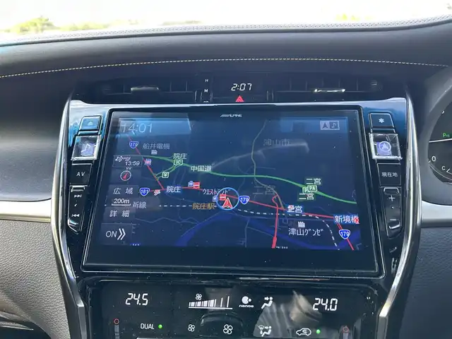 トヨタ ハリアー プレミアム 岡山県 2019(令1)年 2.4万km ブラック ALPINE10インチナビ　EX10Z/フルセグTV、CD、DVD、AM、FM、/Bluetooth、HDMI/バックカメラ/モデリスタエアロ/パワーバックドア/TVキャンセラー/前後ドライブレコーダー　DC-DR652/ハーフレザーシート/レーダークルーズコントロール/トヨタセーフティセンス/・レーントレーシングアシスト/・プリクラッシュセーフティ/・インテリジェントクリアランスソナー/・クリアランスソナー