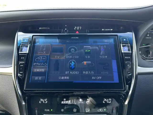 トヨタ ハリアー プレミアム 岡山県 2019(令1)年 2.4万km ブラック ALPINE10インチナビ　EX10Z/フルセグTV、CD、DVD、AM、FM、/Bluetooth、HDMI/バックカメラ/モデリスタエアロ/パワーバックドア/TVキャンセラー/前後ドライブレコーダー　DC-DR652/ハーフレザーシート/レーダークルーズコントロール/トヨタセーフティセンス/・レーントレーシングアシスト/・プリクラッシュセーフティ/・インテリジェントクリアランスソナー/・クリアランスソナー