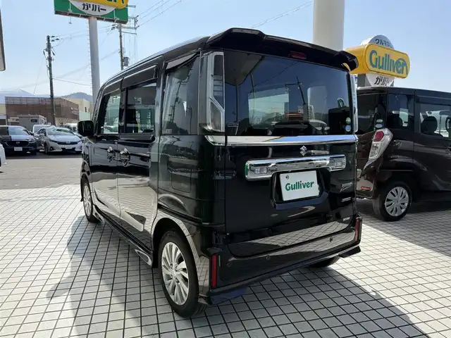 スズキ スペーシア カスタム HYBRID GS 京都府 2018(平30)年 7.8万km ブルーイッシュブラックパール3 ワンオーナー車/4WD/スズキセーフティセンス/・デュアルセンサーブレーキサポート/・車線逸脱警報機能/・先行者発進お知らせ機能/・後退時ブレーキサポート/・ふらつき警報機能/・ハイビームアシスト/イクリプスメモリーナビ、地デジ、Bluetooth/　型式　AVN-RB8W/前席シートヒーター/左側パワースライイドア/LEDヘッドランプ/記録簿R3、R5有り