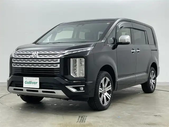 三菱 デリカＤ：５ P 岡山県 2019(令1)年 5.5万km ダイヤモンドブラックマイカ 純正10.1インチナビ /（CD/DVD/BT/フルセグ）/衝突軽減ブレーキ /両側電動スライド /全方位カメラ/レーダークルーズコントロール /ビルトインETC/シートヒーター/LEDヘッドライト /ドライブレコーダー/電動リアゲート/オートハイビーム/プッシュスタート/USB接続/スマートキー/パドルシフト/純正フロアマット/純正アルミホイール