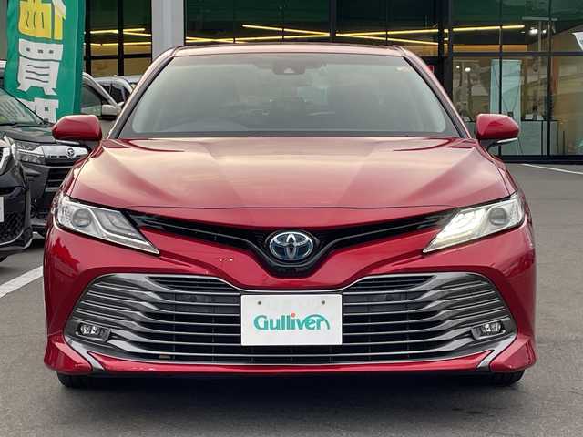 トヨタ カムリ G レザーパッケージ 長野県 2017(平29)年 11.8万km エモーショナルレッド 禁煙車/純正8インチナビ（CD/DVD/BD/フルセグTV/Bluetooth）/セーフティセンス/・プリクラッシュセーフティ/・レーントレーシングアシスト/・レーダークルーズコントロール/・オートマチックハイビーム/・ロードサインアシスト/・先行車発進告知機能/・ブラインドスポットモニター/・パーキングサポートブレーキ/バックカメラ/ビルトインETC/前席シートヒーター/前席パワーシート/ドライブレコーダー/ヘッドアップディスプレイ/革巻きステアリング/ステアリングスイッチ/電動パーキングブレーキ/ブレーキホールド/LEDヘッドライト/フォグランプ/オートライト/スマートキー/Pスタート/電動格納ミラー/純正18インチAW/純正フロアマット