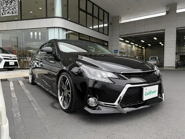 トヨタ マークＸ 250GリラックスセレブラックレザーLTD 京都府 2011(平23)年 12.7万km ブラック G’sフロントリヤエアロ/モデリスタサイドエアロ/シャロン19インチアルミホイール/社外車高調/黒革シート/純正メーカーHDDナビ、地デジ/ビルイトインETC/前席パワーシート/オートライト/ディスチャージ