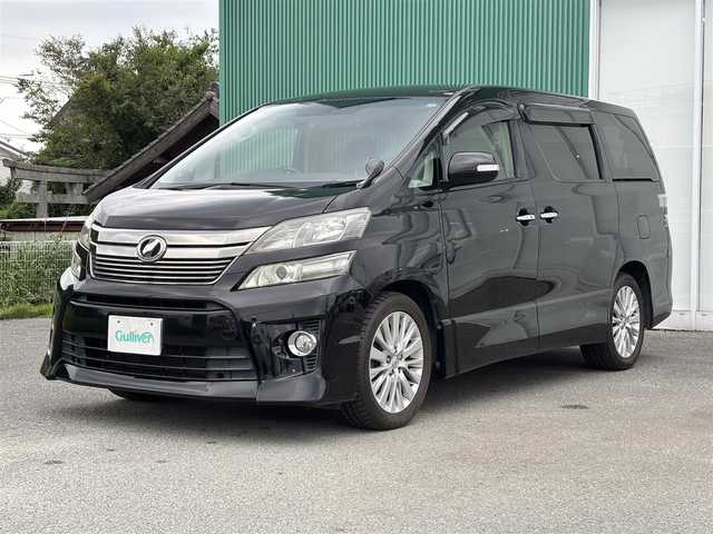 トヨタ ヴェルファイア 2．4Z 福岡県 2012(平24)年 5.7万km ブラック プッシュスタートボタン/スマートキー/Bluetoothオーディオ/後席モニター/バックカメラ/フルセグTV/ETC/純正フロアマット/純正アルミホイール