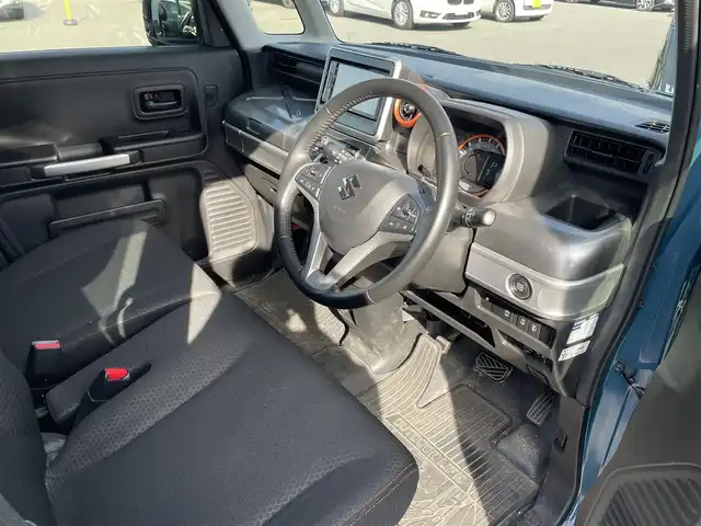 スズキ スペーシア ギア HYBRID XZ 大分県 2021(令3)年 6.4万km デニムブルー ガンメタリック 2トーン 社外7インチディスプレイオーディオ/（Bluetooth/CD/DVD/Apple Carplay/Android Auto）/両側パワースライドドア/追従クルーズコントロール/LEDヘッドライト/オートライト/リアソナー/D/N席シートヒーター/レーンキープアシスト/衝突軽減ブレーキ/前後ドライブレコーダー/ビルトインETC/後席サンシェード/純正フロアマット/ドアバイザー/プッシュスタート/スマートキー