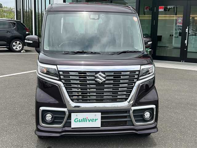 スズキ スペーシア カスタム HYBRID GS 鹿児島県 2019(令1)年 4.9万km ムーンライトバイオレットPM 社外SDナビ/Bluetooth/CD/DVD/AM/FM/運転席シートヒーター/ETC/衝突軽減システム/レーン逸脱アラーム/横滑り防止装置/片側パワースライドドア/前方障害物アラーム/アイドリンクストップ/オートライト/ドアバイザー/電動格納ミラー/サンシェード/取扱説明書/保証書/スペアキー×１