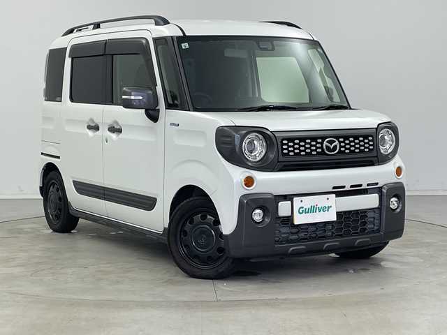 マツダ フレアワゴン ハイブリッド XS 新潟県 2019(令1)年 5.8万km ピュアホワイトP デュアルセンサーブレーキサポート/４WD/社外SDナビ/（AM/FM/CD/DVD/BT/TV）/両側パワースライドドア/シートヒーター/純正AW/リアパーキングセンサー/ドアバイザー/フォグランプ/電動格納ウインカーミラー/ハイビームアシスト機能/車線逸脱警報機能