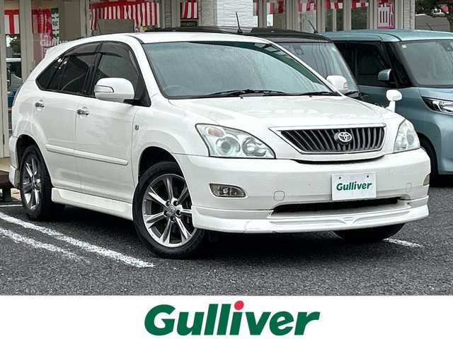 トヨタ ハリアー 240G L アルカンターラ プライムバージョン 千葉県 2009(平21)年 14.5万km ホワイトパールクリスタルシャイン ナビ　バックカメラ　ＣＤ　ＭＤ　ＥＴＣ　ＭＴモード付ＡＴ　純正フロアマット　ハーフレザー　パワーシート　フロント・サイド・リアエアロ　純正１８インチＡＷ　オートライト　ハロゲンライト　ドアバイザー