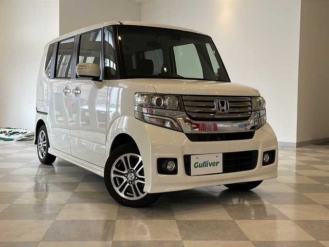 ホンダ Ｎ ＢＯＸ 2トーン カスタム G Aパッケージ 福井県 2014(平26)年 4.1万km プレミアムホワイトパール 社外ナビ/フルセグTV/バックカメラ/両側パワースライドドア/純正AW/オートライト/HIDヘッドライト/フォグランプ/プッシュスタート/スマートキー/スペアキー/ウィンカーミラー