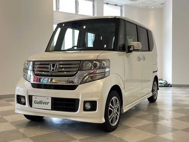 ホンダ Ｎ ＢＯＸ 2トーン カスタム G Aパッケージ 福井県 2014(平26)年 4.1万km プレミアムホワイトパール 社外ナビ/フルセグTV/バックカメラ/両側パワースライドドア/純正AW/オートライト/HIDヘッドライト/フォグランプ/プッシュスタート/スマートキー/スペアキー/ウィンカーミラー