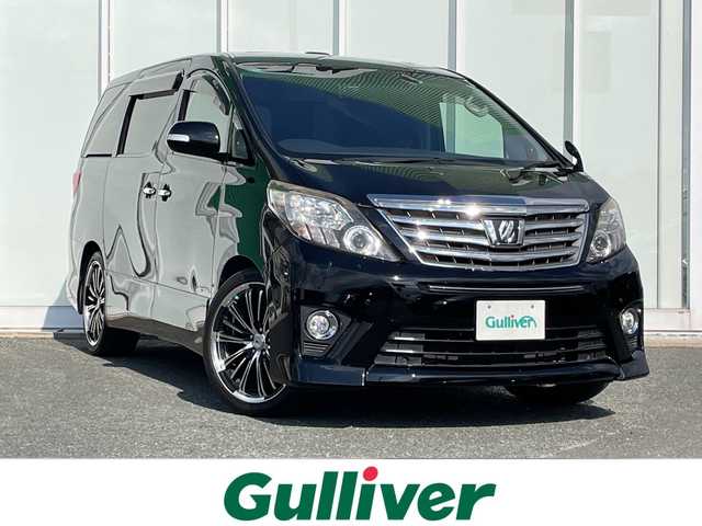 トヨタ アルファード 240S Cパッケージ 福岡県 2014(平26)年 5.5万km ブラック 純正ナビ/（AM/FM/CD/DVD/SD/BT/フルセグ）/10.２インチアルパインフリップダウンモニター/サンルーフ/クルーズコントロール/前後コーナーセンサー/ETC/バックカメラ/両側パワースライドドア/前後ドライブレコーダー/パワーシート（D+N+２列目）/D席メモリーシート/オットマン/電動リアゲート/フロアマット/オートライト/フォグランプ/社外20インチアルミホイール/ドアバイザー/MT付きAT/WAC/W+サイド+カーテンエアバッグ