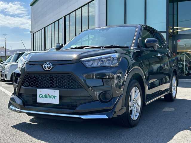 トヨタ ライズ G 愛媛県 2024(令6)年 2万km ブラックマイカメタリック 登録時走行距離:19468km/純正メモリナビ/AM/FM/CD/DVD/フルセグTV/BT/car play/android auto/HDMI/バックカメラ/ビルトインETC/トヨタセーフティセンス（PCS/LDA）/衝突軽減システム/横滑り防止装置/LEDヘッドライト/オートライト/純正エアロ(フロント、サイド、リア)/エンジンスタートボタン/スマートキー/純正アルミホイール/純正フロアマット/MT付A/T/コーナーセンサー