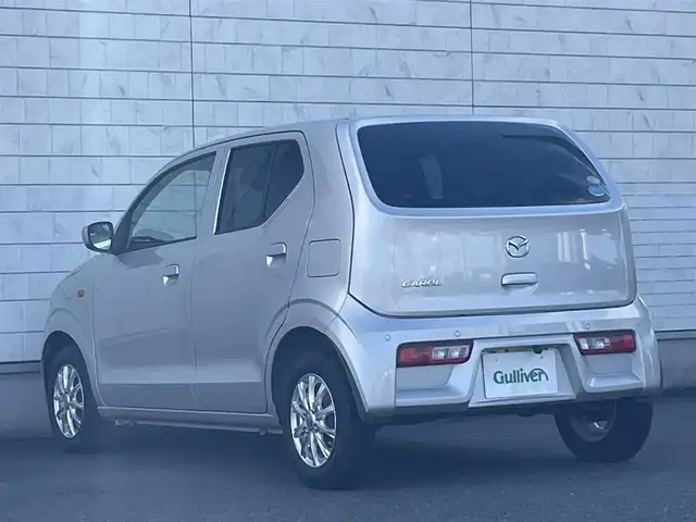 マツダ キャロル GL 群馬県 2019(平31)年 3.9万km シルキーシルバーメタリック スマートブレーキサポート/・デュアルセンサーブレーキサポート/・誤発進抑制機能/・車線逸脱警報/・ふらつき防止/社外メモリナビ　MDV-M705W/(CD DVD Bluetooth iPod フルセグ AM FM SD) /バックカメラ/ETC/社外前後ドライブレコーダー　ZDR026/アイドリングストップ/運転席シートヒーター/ケンウッドツィーター/オートライト/レベライザー/横滑り防止/取扱説明書/保証書/スペアキー