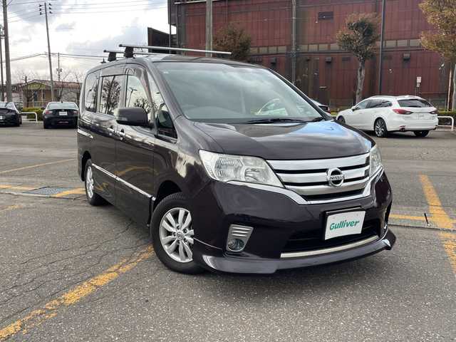 日産 セレナ ハイウェイスター 新潟県 2011(平23)年 7.9万km オーロラモーヴ 両側パワースライドドア/前後ドラレコ/フリップダウンモニター/AW付スタッドレスタイヤ積込/バックカメラ