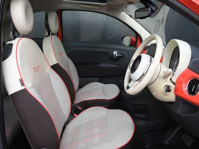 フィアット ５００ スカッコ 和歌山県 2017(平29)年 5.2万km オレンジ 特別仕様車 /ガラスルーフ /ナビ /TV /Bカメラ /beatsオーディオ /ドラレコ /専用チェック柄シート /専用15incAW /HIDライト /キーレス /ステアリングスイッチ /オートエアコン /ETC